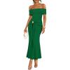 image:imageZESICA Womens 2026 Off Shoulder Bodycon Maxi Dress Summer Spring Formal Elegant Cocktail Party Wedding Guest Midi DressesGreen