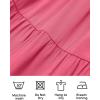 image:imageZESICA Womens 2026 Summer Casual Flutter Short Sleeve Crew Neck Smocked Elastic Waist Tiered Midi DressHot Pink