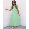 image:imageZESICA Womens 2026 Summer Casual Flutter Short Sleeve Crew Neck Smocked Elastic Waist Tiered Midi DressMint