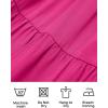 image:imageZESICA Womens 2026 Summer Casual Flutter Short Sleeve Crew Neck Smocked Elastic Waist Tiered Midi DressRose