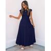 image:imageZESICA Womens 2026 Summer Casual Flutter Short Sleeve Crew Neck Smocked Elastic Waist Tiered Midi DressRoyal Blue