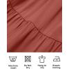 image:imageZESICA Womens 2026 Summer Casual Flutter Short Sleeve Crew Neck Smocked Elastic Waist Tiered Midi DressRust