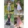 image:imageZESICA Womens 2026 Summer Casual Flutter Short Sleeve Crew Neck Smocked Elastic Waist Tiered Midi DressSage