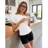 image:imageZESICA Womens Off The Shoulder Short Sleeve Sweater Tops 2026 Summer Casual Ruched Knit Going Out Trendy Spring ShirtsWhite