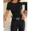 image:imageZESICA Womens Short Sleeve Shirts 2026 Summer Cowl Neck Ruched Slim Fit TShirts Going Out Tops Dressy Casual ClothesBlack