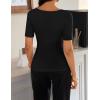 image:imageZESICA Womens Short Sleeve Shirts 2026 Summer Cowl Neck Ruched Slim Fit TShirts Going Out Tops Dressy Casual ClothesBlack