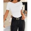 image:imageZESICA Womens Short Sleeve Shirts 2026 Summer Cowl Neck Ruched Slim Fit TShirts Going Out Tops Dressy Casual ClothesWhite