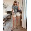 image:imageZESICA Womens Summer Off The Shoulder Going Out Tops 2026 Short Sleeve Asymmetrical Ruched Fitted Shirts Trendy Y2K TopEbony