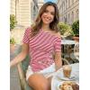 image:imageZESICA Womens Summer Off The Shoulder Going Out Tops 2026 Short Sleeve Asymmetrical Ruched Fitted Shirts Trendy Y2K TopRed
