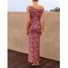image:imageZESICA Womens Summer One Shoulder Floral Bodycon Midi Dress 2026 Ruched Elegant Wedding Cocktail Party Long DressesWine