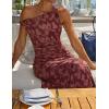 image:imageZESICA Womens Summer One Shoulder Floral Bodycon Midi Dress 2026 Ruched Elegant Wedding Cocktail Party Long DressesWine