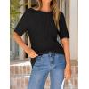 image:imageZESICA Womens Summer Short Sleeve Knit Tops 2026 Crewneck Crochet Sweater Tops for Women Casual Trendy Tunic BlousesBlack