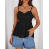 image:imageZESICA Womens Summer Spaghetti Strap Tank Tops 2026 Trendy Going Out Sleeveless V Neck Flowy Y2K Cami Top Fashion OutfitsBlack