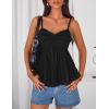 image:imageZESICA Womens Summer Spaghetti Strap Tank Tops 2026 Trendy Going Out Sleeveless V Neck Flowy Y2K Cami Top Fashion OutfitsBlack