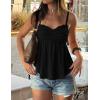 image:imageZESICA Womens Summer Spaghetti Strap Tank Tops 2026 Trendy Going Out Sleeveless V Neck Flowy Y2K Cami Top Fashion OutfitsBlack