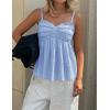 image:imageZESICA Womens Summer Spaghetti Strap Tank Tops 2026 Trendy Going Out Sleeveless V Neck Flowy Y2K Cami Top Fashion OutfitsBlue