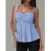 image:imageZESICA Womens Summer Spaghetti Strap Tank Tops 2026 Trendy Going Out Sleeveless V Neck Flowy Y2K Cami Top Fashion OutfitsBlue