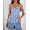 image:imageZESICA Womens Summer Spaghetti Strap Tank Tops 2026 Trendy Going Out Sleeveless V Neck Flowy Y2K Cami Top Fashion OutfitsBlue
