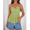 image:imageZESICA Womens Summer Spaghetti Strap Tank Tops 2026 Trendy Going Out Sleeveless V Neck Flowy Y2K Cami Top Fashion OutfitsGreen