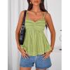 image:imageZESICA Womens Summer Spaghetti Strap Tank Tops 2026 Trendy Going Out Sleeveless V Neck Flowy Y2K Cami Top Fashion OutfitsGreen