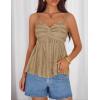 image:imageZESICA Womens Summer Spaghetti Strap Tank Tops 2026 Trendy Going Out Sleeveless V Neck Flowy Y2K Cami Top Fashion OutfitsKhaki