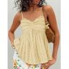 image:imageZESICA Womens Summer Spaghetti Strap Tank Tops 2026 Trendy Going Out Sleeveless V Neck Flowy Y2K Cami Top Fashion OutfitsLight Yellow