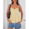 image:imageZESICA Womens Summer Spaghetti Strap Tank Tops 2026 Trendy Going Out Sleeveless V Neck Flowy Y2K Cami Top Fashion OutfitsLight Yellow