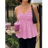 image:imageZESICA Womens Summer Spaghetti Strap Tank Tops 2026 Trendy Going Out Sleeveless V Neck Flowy Y2K Cami Top Fashion OutfitsPink
