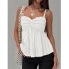 image:imageZESICA Womens Summer Spaghetti Strap Tank Tops 2026 Trendy Going Out Sleeveless V Neck Flowy Y2K Cami Top Fashion OutfitsWhite