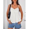 image:imageZESICA Womens Summer Spaghetti Strap Tank Tops 2026 Trendy Going Out Sleeveless V Neck Flowy Y2K Cami Top Fashion OutfitsWhite