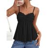 image:imageZESICA Womens Summer Spaghetti Strap Tank Tops 2026 Trendy Going Out Sleeveless V Neck Flowy Y2K Cami Top Fashion OutfitsBlack