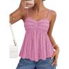image:imageZESICA Womens Summer Spaghetti Strap Tank Tops 2026 Trendy Going Out Sleeveless V Neck Flowy Y2K Cami Top Fashion OutfitsPink