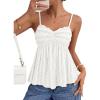 image:imageZESICA Womens Summer Spaghetti Strap Tank Tops 2026 Trendy Going Out Sleeveless V Neck Flowy Y2K Cami Top Fashion OutfitsWhite