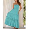 image:imageZESICA Womens 2026 Summer Boho Maxi Dresses Strapless Off Shoulder Lace Flowy A Line Beach Vacation Long SundressAqua