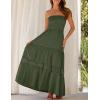 image:imageZESICA Womens 2026 Summer Boho Maxi Dresses Strapless Off Shoulder Lace Flowy A Line Beach Vacation Long SundressArmygreen