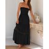image:imageZESICA Womens 2026 Summer Boho Maxi Dresses Strapless Off Shoulder Lace Flowy A Line Beach Vacation Long SundressBlack