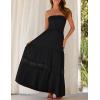 image:imageZESICA Womens 2026 Summer Boho Maxi Dresses Strapless Off Shoulder Lace Flowy A Line Beach Vacation Long SundressBlack