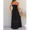 image:imageZESICA Womens 2026 Summer Boho Maxi Dresses Strapless Off Shoulder Lace Flowy A Line Beach Vacation Long SundressBlack