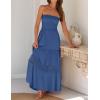image:imageZESICA Womens 2026 Summer Boho Maxi Dresses Strapless Off Shoulder Lace Flowy A Line Beach Vacation Long SundressBlue