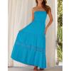 image:imageZESICA Womens 2026 Summer Boho Maxi Dresses Strapless Off Shoulder Lace Flowy A Line Beach Vacation Long SundressCobalt