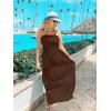 image:imageZESICA Womens 2026 Summer Boho Maxi Dresses Strapless Off Shoulder Lace Flowy A Line Beach Vacation Long SundressCoffee