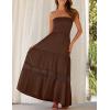 image:imageZESICA Womens 2026 Summer Boho Maxi Dresses Strapless Off Shoulder Lace Flowy A Line Beach Vacation Long SundressCoffee