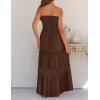 image:imageZESICA Womens 2026 Summer Boho Maxi Dresses Strapless Off Shoulder Lace Flowy A Line Beach Vacation Long SundressCoffee