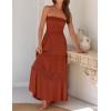 image:imageZESICA Womens 2026 Summer Boho Maxi Dresses Strapless Off Shoulder Lace Flowy A Line Beach Vacation Long SundressDarkorange