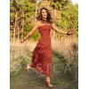 image:imageZESICA Womens 2026 Summer Boho Maxi Dresses Strapless Off Shoulder Lace Flowy A Line Beach Vacation Long SundressDarkorange