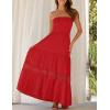 image:imageZESICA Womens 2026 Summer Boho Maxi Dresses Strapless Off Shoulder Lace Flowy A Line Beach Vacation Long SundressFirered
