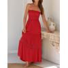 image:imageZESICA Womens 2026 Summer Boho Maxi Dresses Strapless Off Shoulder Lace Flowy A Line Beach Vacation Long SundressFirered