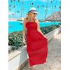 image:imageZESICA Womens 2026 Summer Boho Maxi Dresses Strapless Off Shoulder Lace Flowy A Line Beach Vacation Long SundressFirered