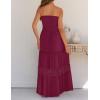 image:imageZESICA Womens 2026 Summer Boho Maxi Dresses Strapless Off Shoulder Lace Flowy A Line Beach Vacation Long SundressFuchsia
