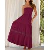 image:imageZESICA Womens 2026 Summer Boho Maxi Dresses Strapless Off Shoulder Lace Flowy A Line Beach Vacation Long SundressFuchsia